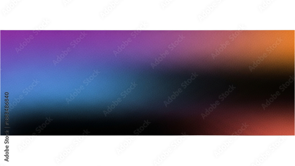 Fototapeta premium Gradient colors blending smoothly from purple to orange in a rectangular shape viewed from the front