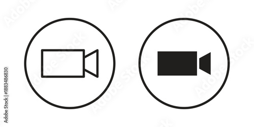Video call icon suitable. Simple outline and solid style icon EPS10