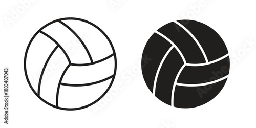Volley ball icon suitable. Simple outline and solid style icon EPS10