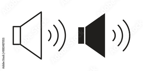 Volume icon suitable. Simple outline and solid style icon EPS10