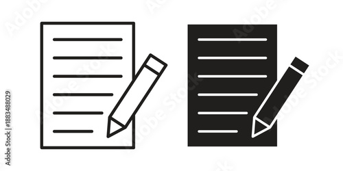 Writing icon suitable. Simple outline and solid style icon EPS10