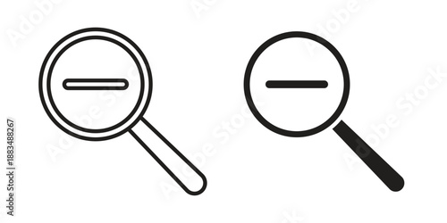 Zoom out icon suitable. Simple outline and solid style icon EPS10