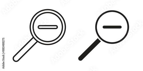 Zoom out icon suitable. Simple outline and solid style icon EPS10