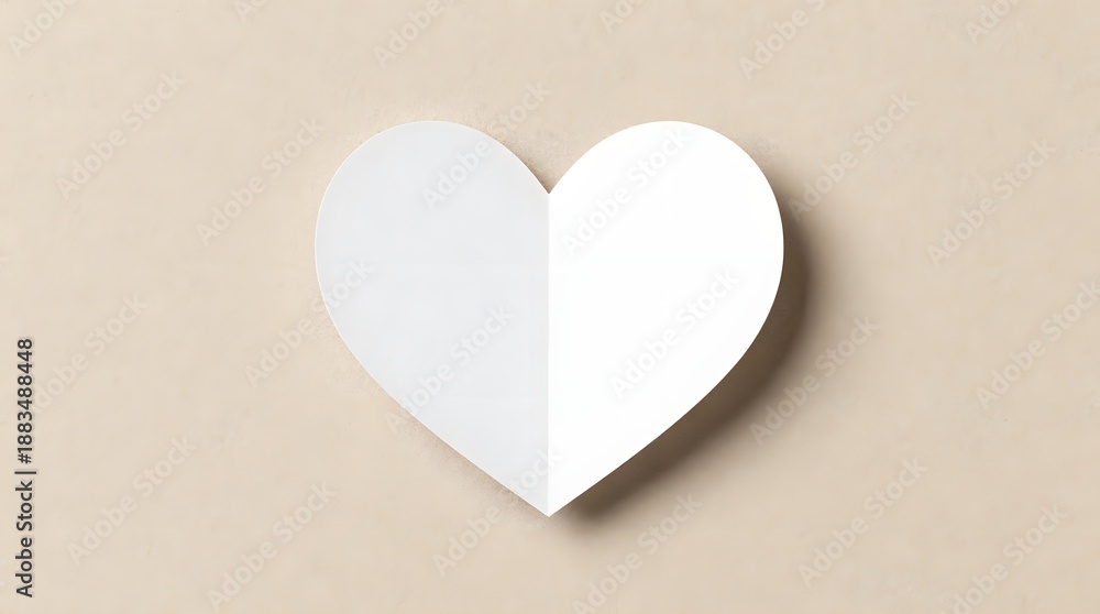 Fototapeta premium A white heart-shaped object on a beige surface viewed from directly above piclumen-1768929974233.jpg