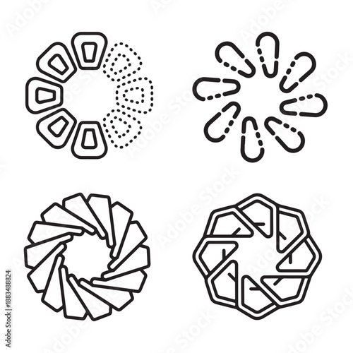 Loading spinner silhouette vector illustration website interface design