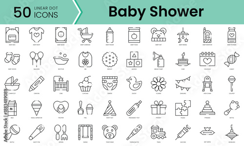 Set of baby icons. Line art style icons bundle. vector illustration