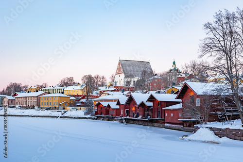 Fotografie winter in the city of porvoo