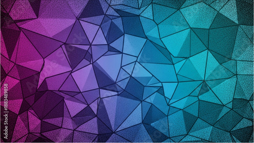 Geometric pattern of triangles in gradient colors from purple to blue, creating a modern abstract background