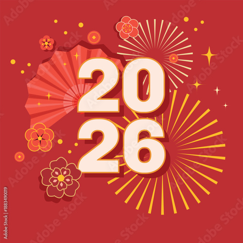 Illustration of  lanterns celebrating the Chinese New Year of the Horse in 2026.
