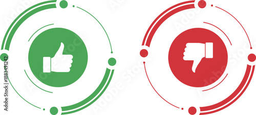 Like and Dislike Thumbs Up Down Icon for Feedback, Rating and Social Media Interaction Vector