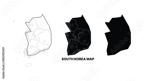 Minimalist south korea map illustration
