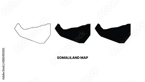 Somaliland map outline and shaded vector illustrations
