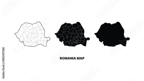 Minimalist romania map vector illustration