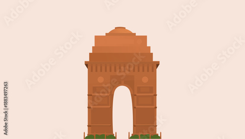 Vector Illustration of India Gate New Delhi Representing Indian Heritage National Pride and Historic Architecture