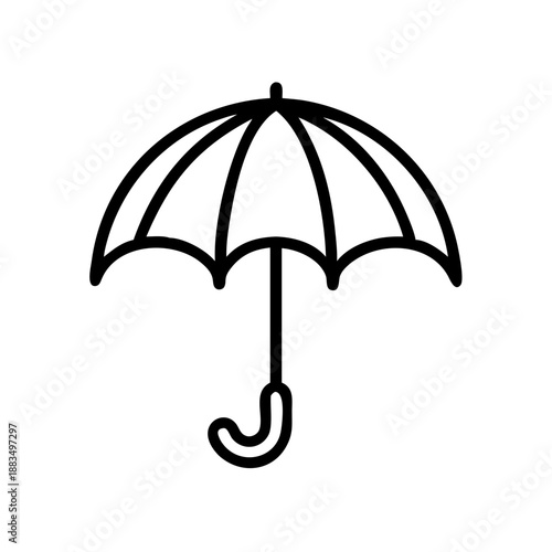 Umbrella icon representing protection and shelter in minimalist design