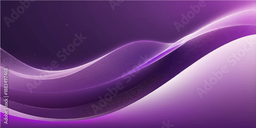 Abstract purple wave background featuring bright flowing lines and pink light curves in a creative motion design vector illustration