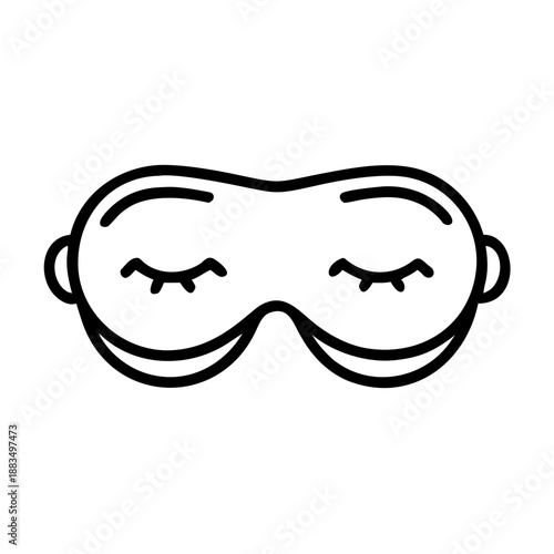Sleep mask icon representing relaxation and sleep quality in minimalist design