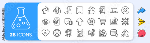 Magistrates court, Upload and Voicemail line icons. Interest rate, AI generate, Inflation icons. Pack of Report document, Puzzle, Table lamp icon. Market sale, Calendar, Smile pictogram. Vector