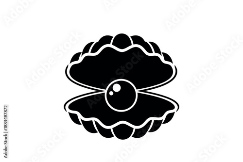 Black oyster shell with pearl