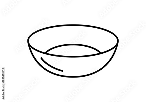 Icono de cuenco o tazón de cocina redondo y vacío