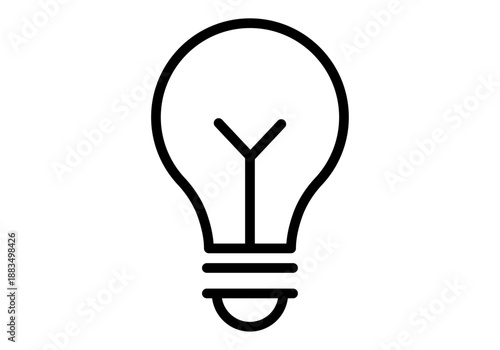 Icono de bombilla de luz como símbolo de idea y creatividad