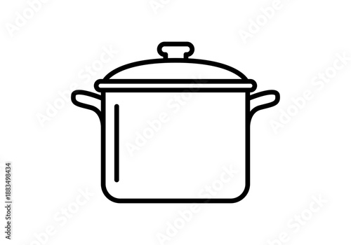 Icono de olla de cocina grande con tapa y dos asas laterales