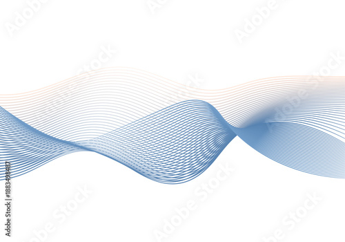 Fondo abstracto de líneas onduladas azules con efecto de movimiento fluido