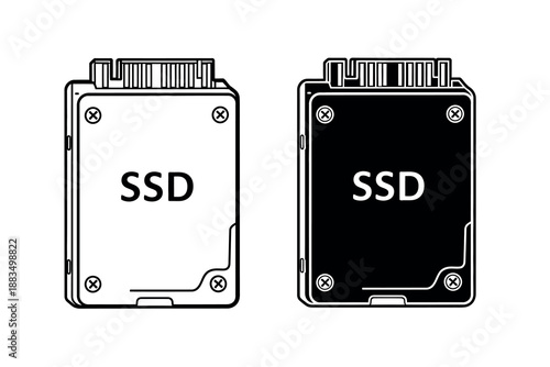 Two ssd computer hardware components with black and white color schemes