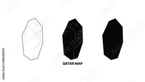 Qatar map vector illustration