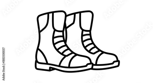 Pair of rugged work boots with laces, durable footwear for demanding tasks