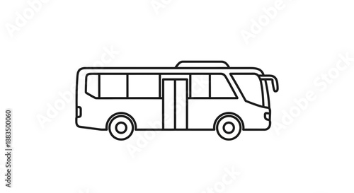 Outline illustration of a public transportation bus, representing urban travel and commuter transit solutions