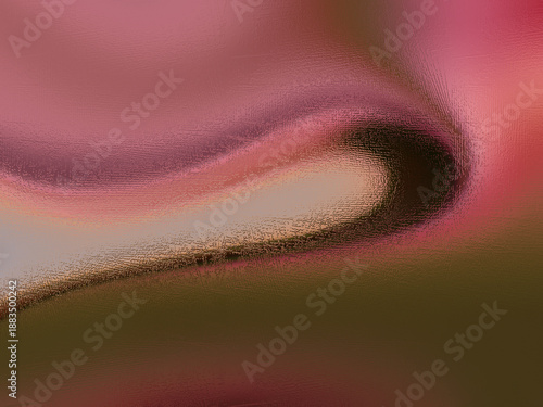 Abstract pink and brown wave curve with glass texture. Fluid motion blur background art.