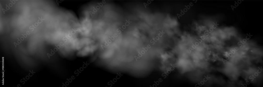 Fototapeta premium Dynamic smoke trails rise from the asphalt as a racing car speeds along a dark highway, creating a dusty atmosphere with dramatic lighting effects and motion blur.