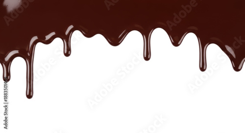 Dark chocolate dripping over background sweet indulgence creamy texture isolated on transparent background