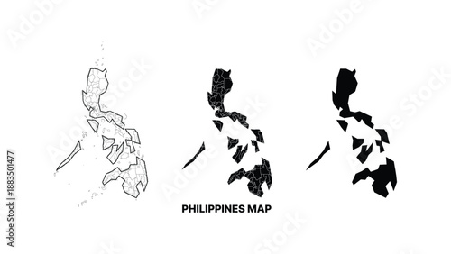 Minimalist philippines map in monochrome
