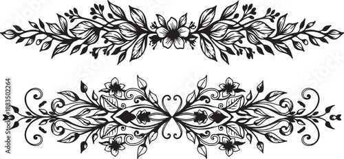 Elegant floral vector border designs Vector