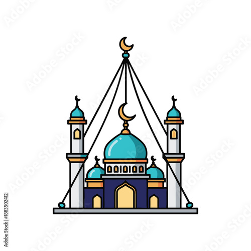 Beautiful Mosque Vector Illustration