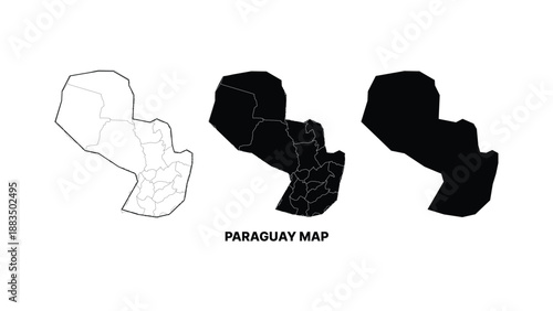 Paraguay map vector illustration