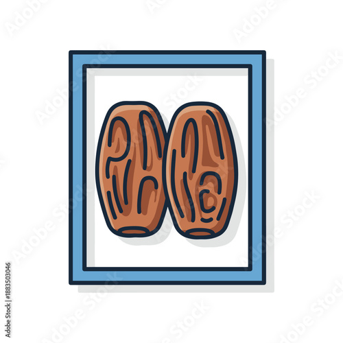 Date Illustration in Blue Frame