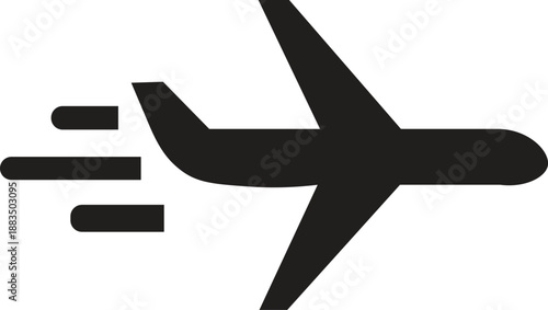 Airplane aviation flat icon for apps, logo and website. Airplane sign and symbol. Flight transport symbol on white background