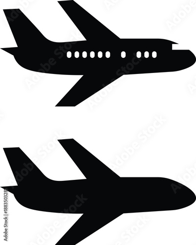 Airplane aviation flat icon for apps, logo and website. Airplane sign and symbol. Flight transport symbol on white background