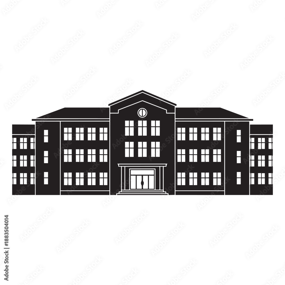 Naklejka premium Residential Apartment Building Line Icon