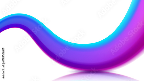 Fluid Wave Shape of Bright Gradient, Soft Smooth Curve Graphic Element, Isolated Blend, Vector Illustration