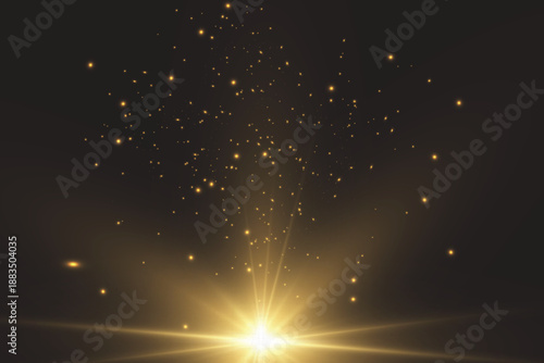 Star burst with sparkles Glow light effect	
