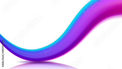 Fluid Wave Shape of Bright Gradient, Soft Smooth Curve Graphic Element, Isolated Blend, Vector Illustration
