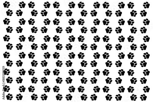 Animal paw print silhouette isolated on white