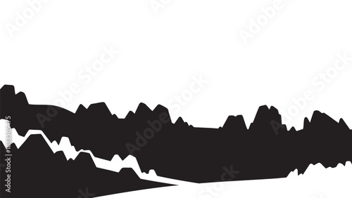 Silhouette of Mountain Range on Clear Sky Landscape