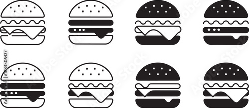Black and white burger food restaurant