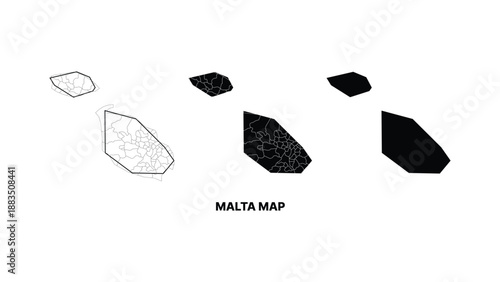 Minimalist malta map vector illustration