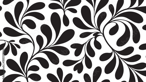 Bold monochrome floral lace pattern for elegant stationary and card design